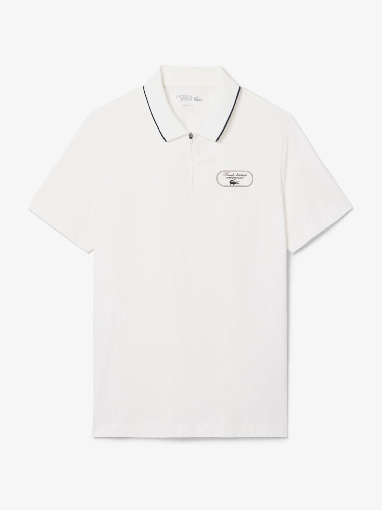 Lacoste Natural Regular Fit Ultra-Dry Heritage Tennis Polo Shirt - Image 1 of 4 Lacoste Natural Regular Fit Ultra-Dry Heritage Tennis Polo Shirt - Image 1 of 4