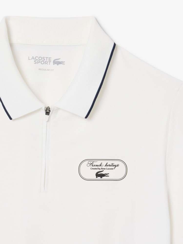 Lacoste Natural Regular Fit Ultra-Dry Heritage Tennis Polo Shirt - Image 2 of 4 Lacoste Natural Regular Fit Ultra-Dry Heritage Tennis Polo Shirt - Image 2 of 4