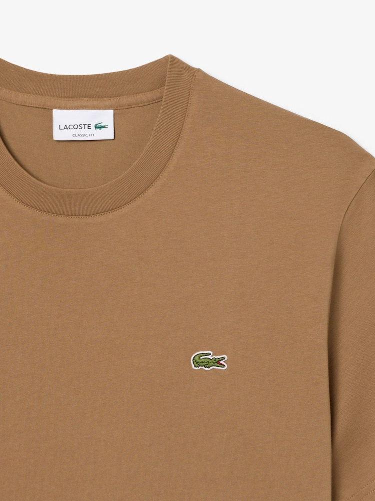 Lacoste Brown Cotton T-Shirt - Image 2 of 3 Lacoste Brown Cotton T-Shirt - Image 2 of 3