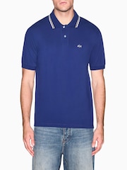 Armani Exchange Blue Regular-Fit Logo Polo Shirt - Image 1 of 5