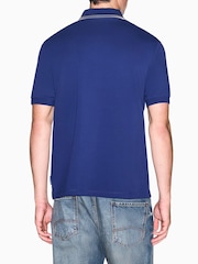 Armani Exchange Blue Regular-Fit Logo Polo Shirt - Image 2 of 5