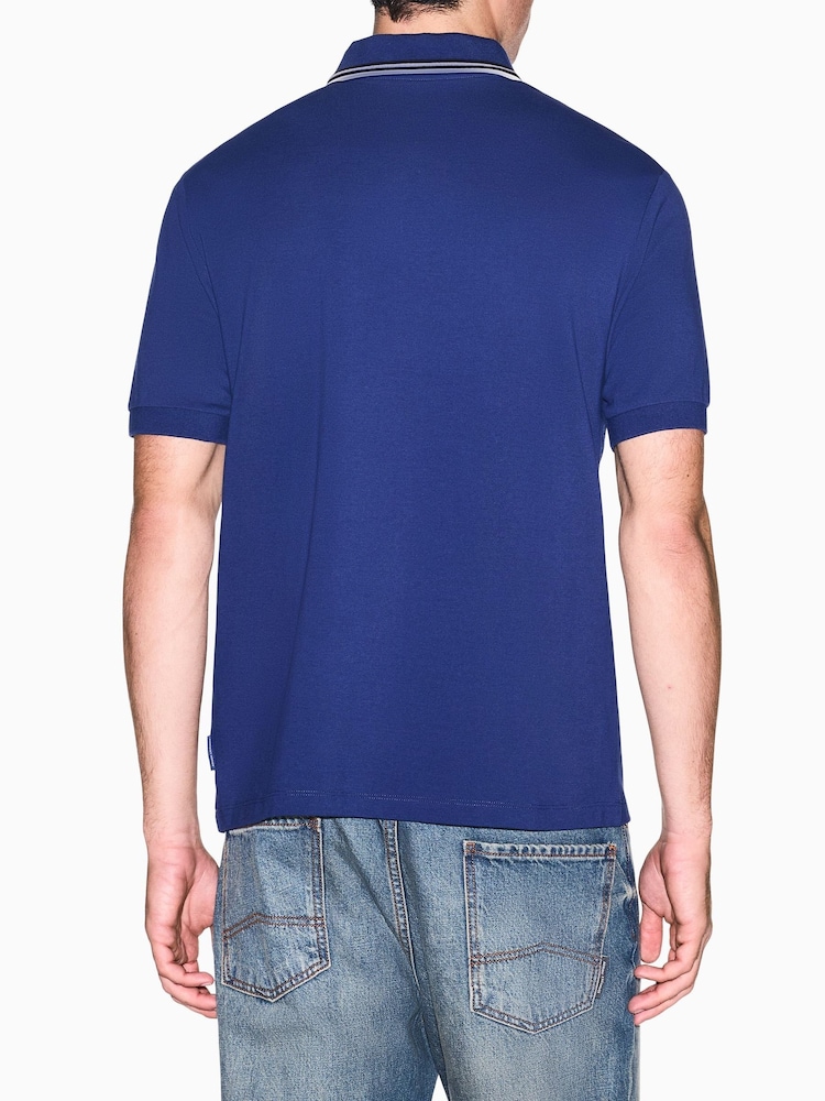 Armani Exchange Blue Regular-Fit Logo Polo Shirt - Image 2 of 5 Armani Exchange Blue Regular-Fit Logo Polo Shirt - Image 2 of 5