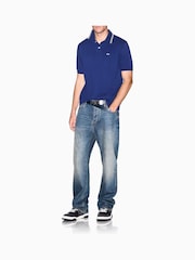 Armani Exchange Blue Regular-Fit Logo Polo Shirt - Image 4 of 5