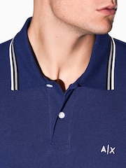 Armani Exchange Blue Regular-Fit Logo Polo Shirt - Image 5 of 5