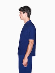 Armani Exchange Blue Regular-Fit Logo Polo Shirt - Image 3 of 8
