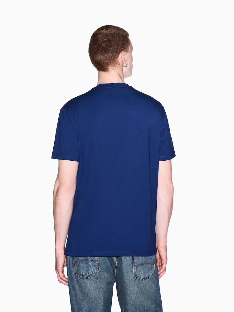 Armani Exchange Blue Regular-Fit Logo T-Shirt - Image 2 of 8 Armani Exchange Blue Regular-Fit Logo T-Shirt - Image 2 of 8