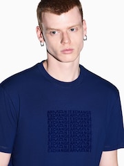 Armani Exchange Blue Regular-Fit Logo T-Shirt - Image 3 of 8