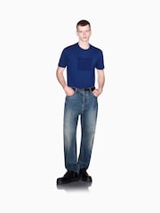 Armani Exchange Blue Regular-Fit Logo T-Shirt - Image 4 of 8