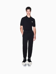 Armani Exchange Black Regular-Fit Logo Polo Shirt - Image 1 of 7
