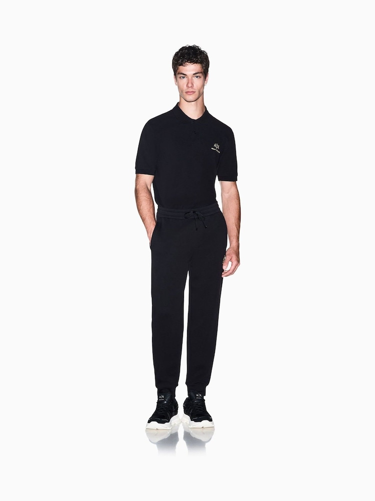 Armani Exchange Black Regular-Fit Logo Polo Shirt - Image 1 of 7