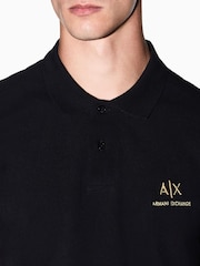 Armani Exchange Black Regular-Fit Logo Polo Shirt - Image 4 of 7