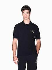 Armani Exchange Black Regular-Fit Logo Polo Shirt - Image 5 of 7