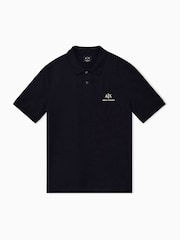 Armani Exchange Black Regular-Fit Logo Polo Shirt - Image 6 of 7