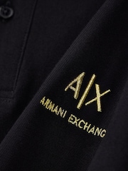 Armani Exchange Black Regular-Fit Logo Polo Shirt - Image 7 of 7