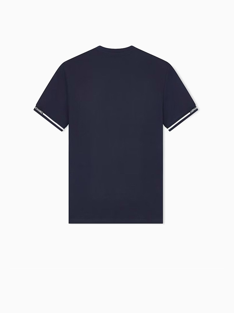 Armani Exchange Blue Regular-Fit Logo T-Shirt - Image 2 of 3 Armani Exchange Blue Regular-Fit Logo T-Shirt - Image 2 of 3