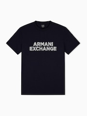 Armani Exchange Blue Regular-Fit Logo T-Shirt - Image 6 of 8