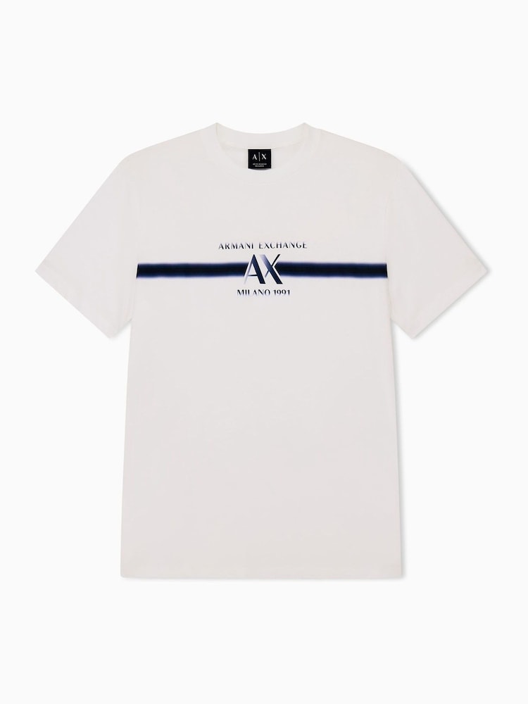 Armani Exchange White Regular-Fit Logo T-Shirt - Image 1 of 3