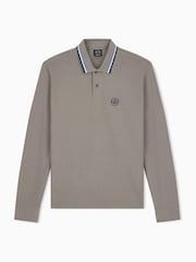 Armani Exchange Brown Regular-Fit Logo Polo Shirt - Image 1 of 2