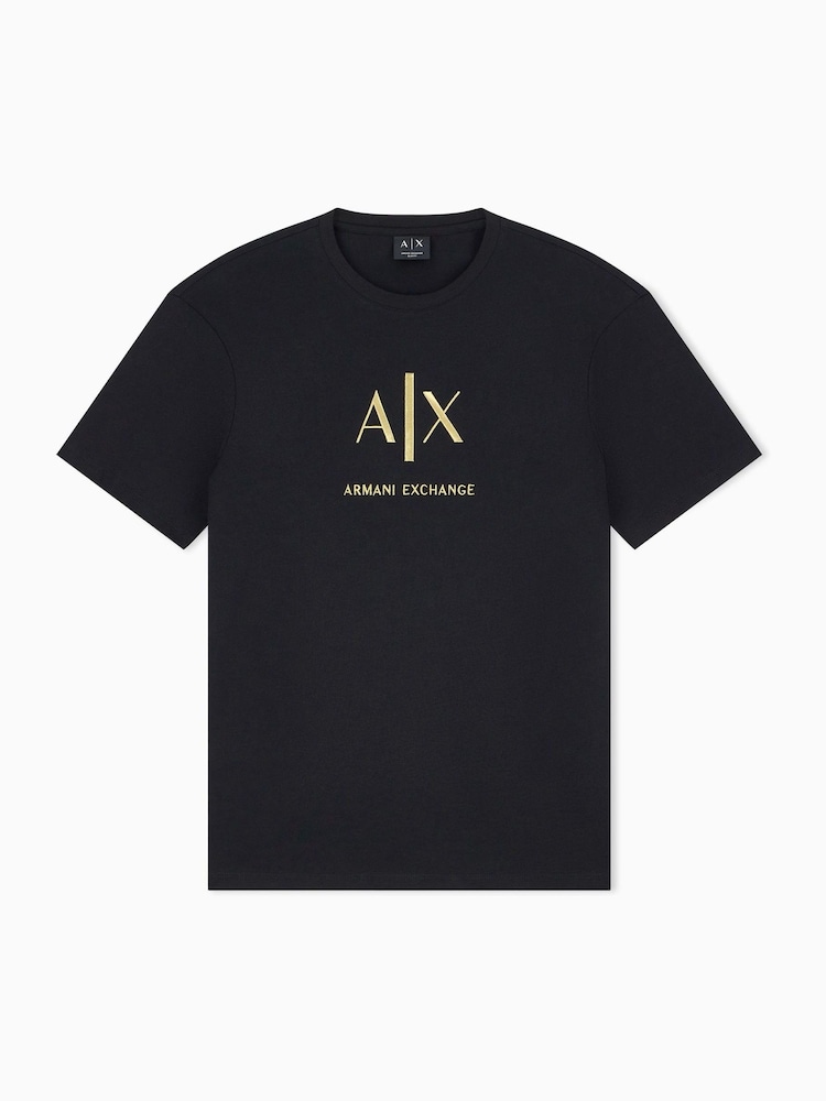 Armani Exchange Black Regular-Fit Logo T-Shirt - Image 7 of 7