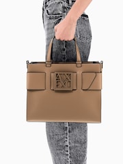 Armani Exchange Brown Logo Tote Bag - Image 1 of 6