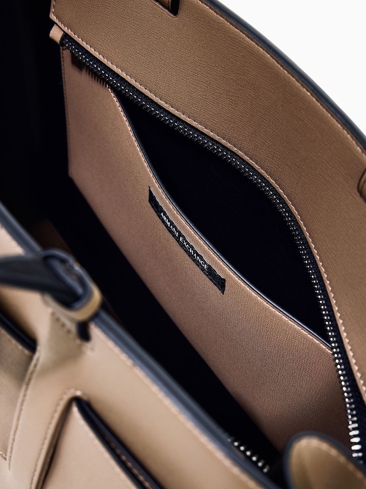 Armani Exchange Brown Logo Tote Bag - Image 6 of 6
