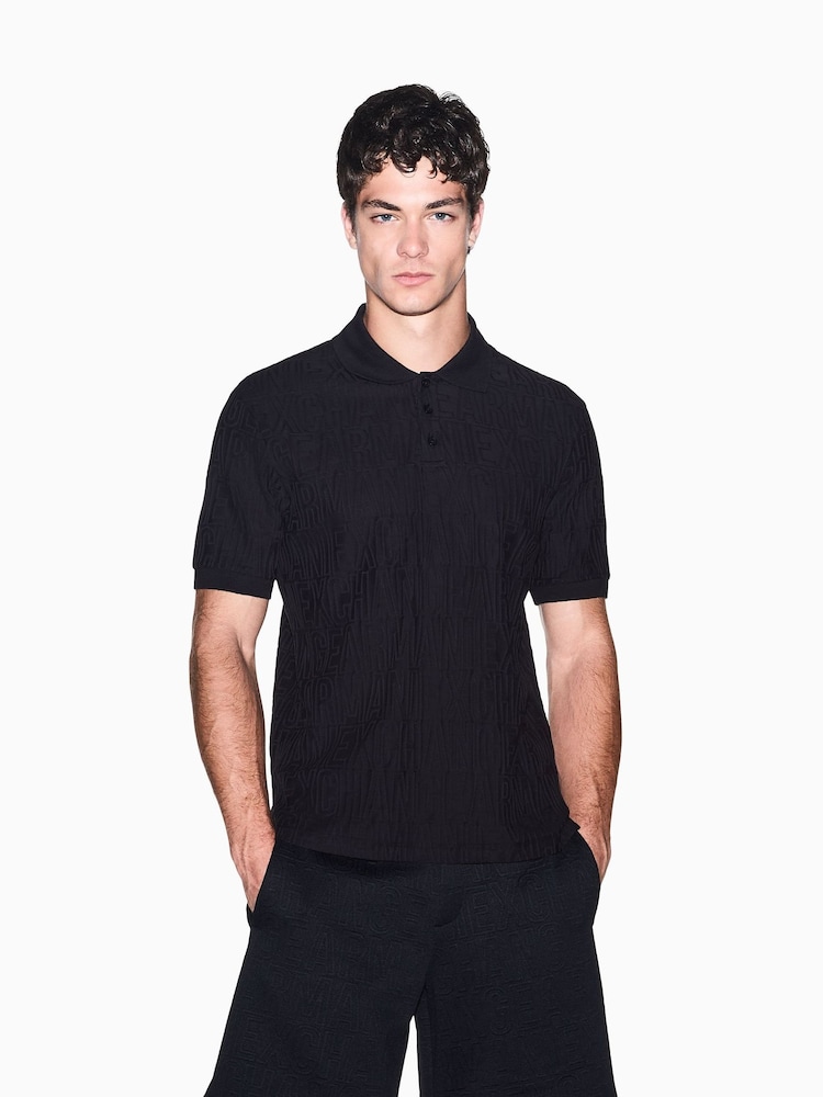 Schwarz - Armani Exchange Regular-Fit Logo Polo Shirt - Bild 1 von 8 Schwarz - Armani Exchange Regular-Fit Logo Polo Shirt - Bild 1 von 8