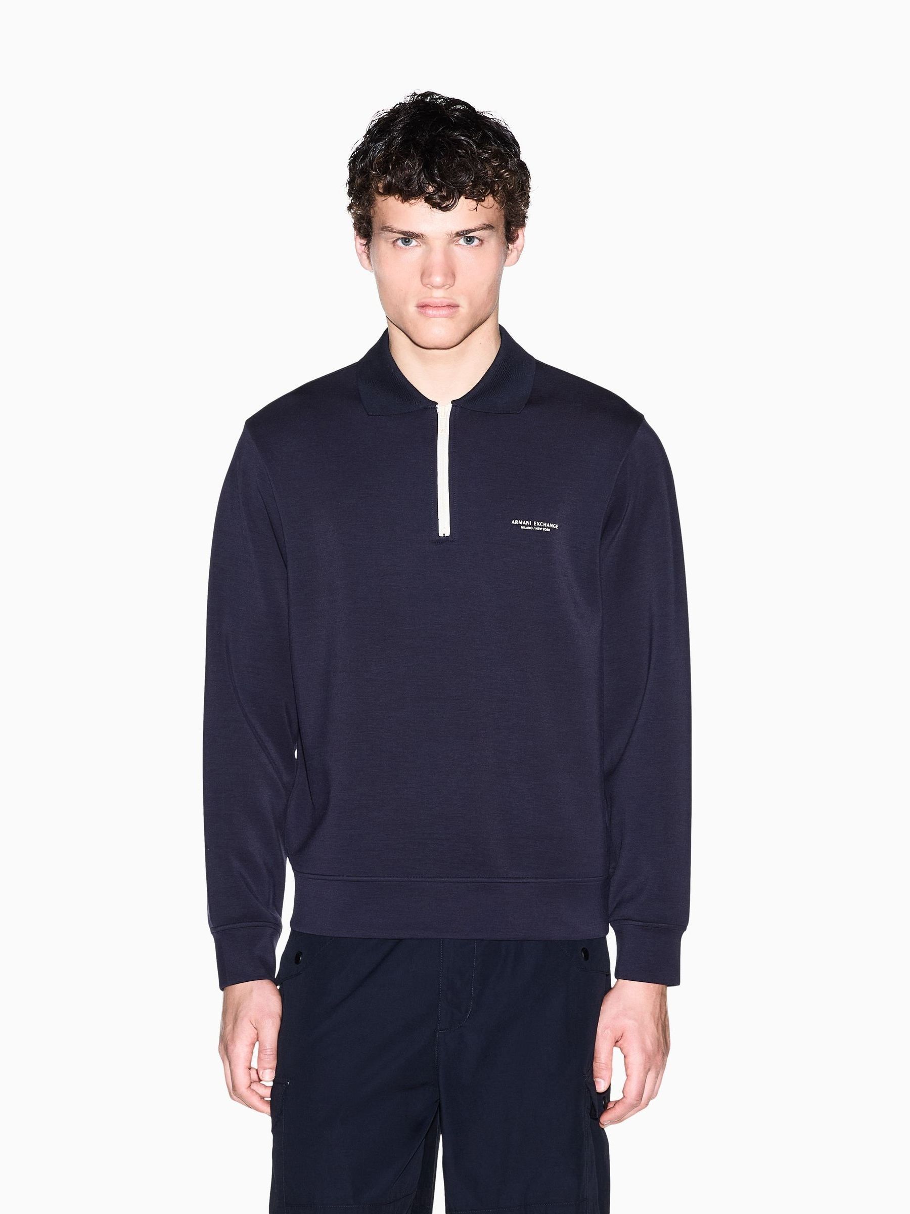 Armani Exchange Crewneck Sweatshirt - Male - Polo Shirts - Blue - 2XL - Tops - Image 5