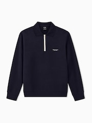 Armani Exchange Blue Regular-Fit Logo Sweat Top - Image 1 of 3