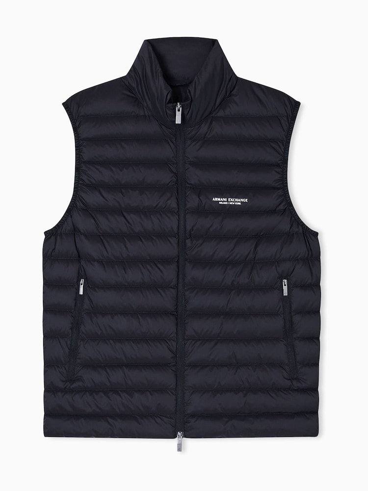 Armani Exchange Black Regular-Fit Logo Gilet - Image 5 of 5