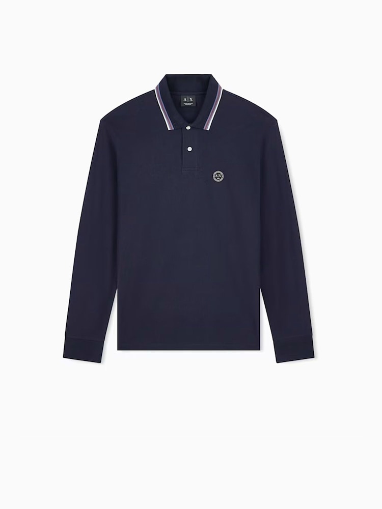 Armani Exchange Regular Fit logotipa polo krekls - Attēls 1 no 2