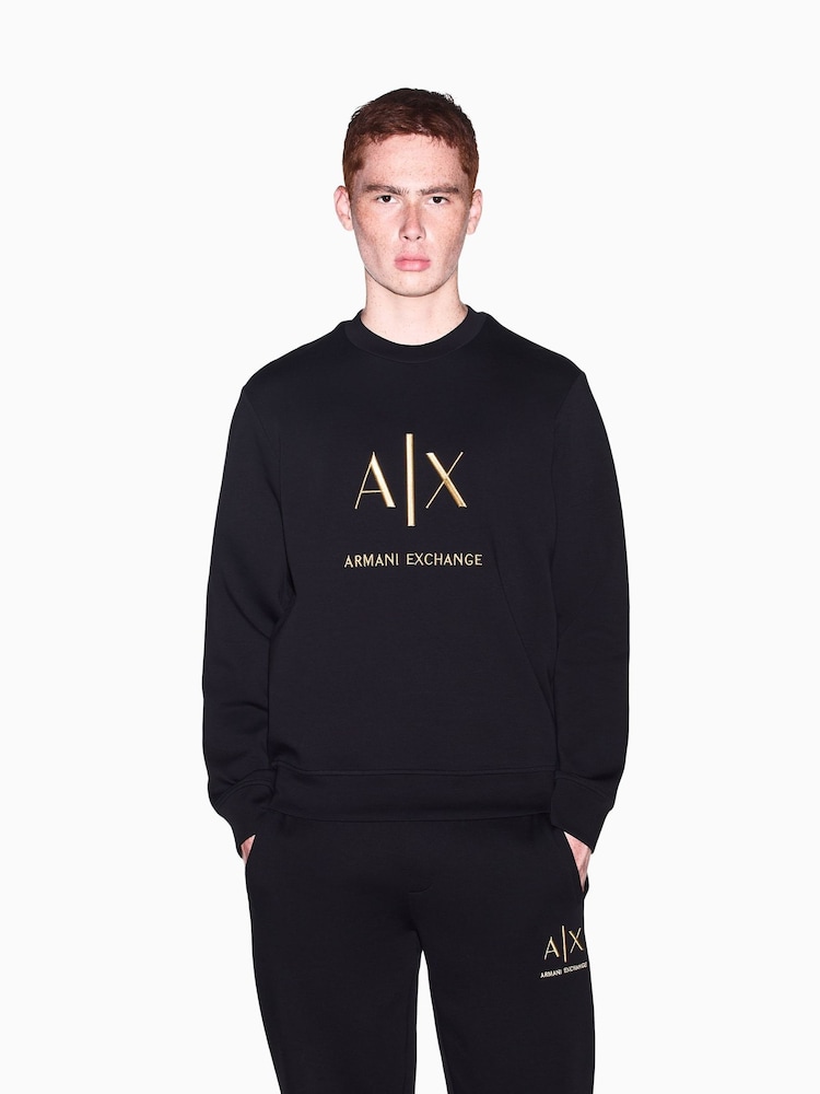 Sudadera con logo de corte regular de Armani Exchange - Imagen 1 de 8 Sudadera con logo de corte regular de Armani Exchange - Imagen 1 de 8