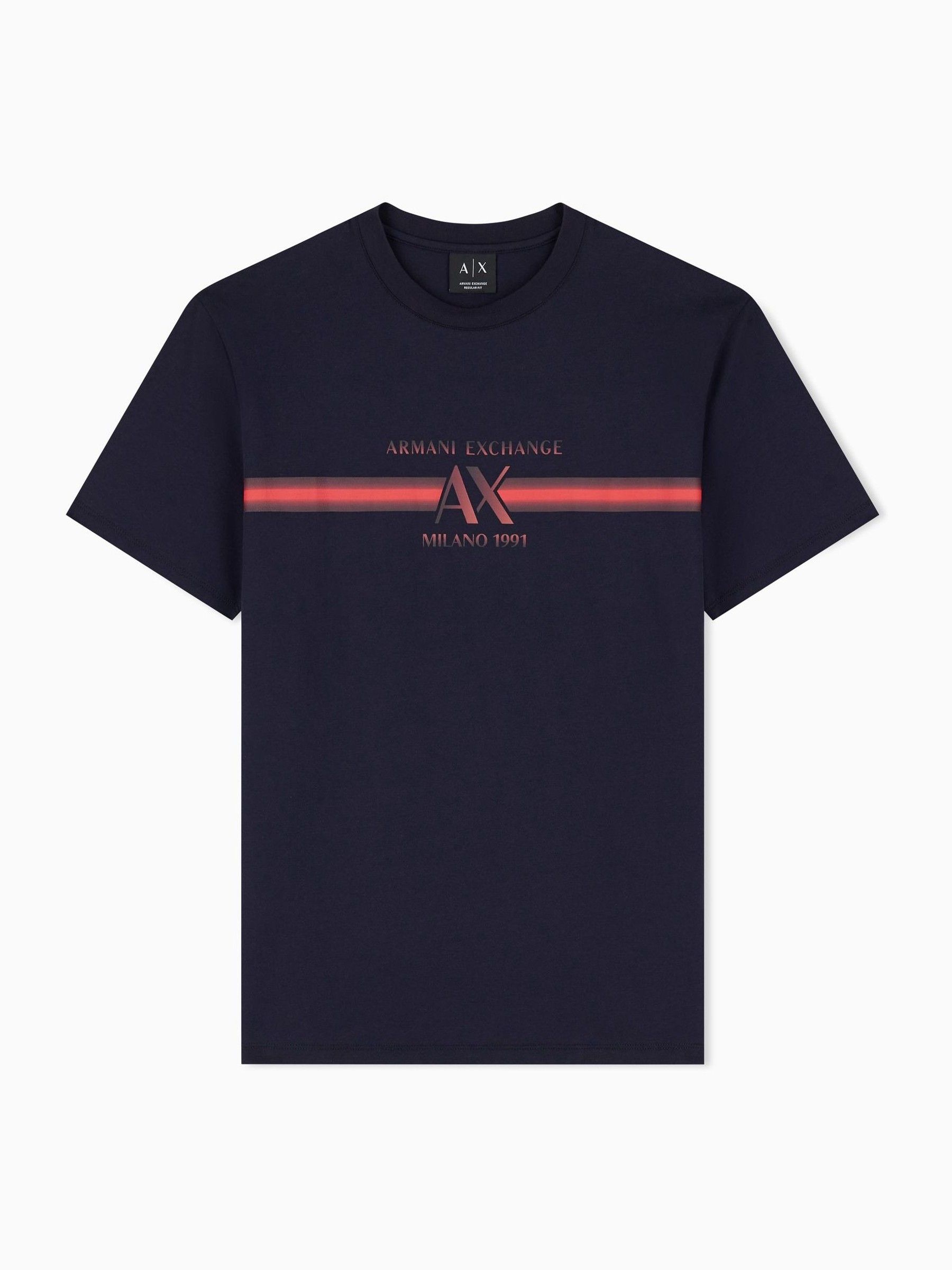 Armani Exchange Navy Blue Regular T-Shirt In Cotton Jersey - Image 2