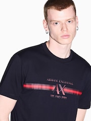 Armani Exchange Blue Regular-Fit Logo T-Shirt - Image 4 of 7