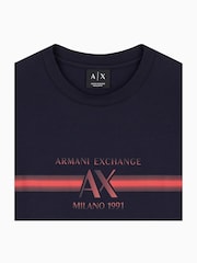 Armani Exchange Blue Regular-Fit Logo T-Shirt - Image 7 of 7