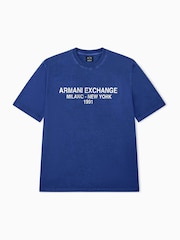 Plavo - Majica sa logotipom Armani Exchange redovnog kroja - Slika 6 od 7