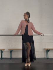 CERENE Hazel Pink Wool Brushed Merino Crew Neck Cardigan - Image 1 of 8