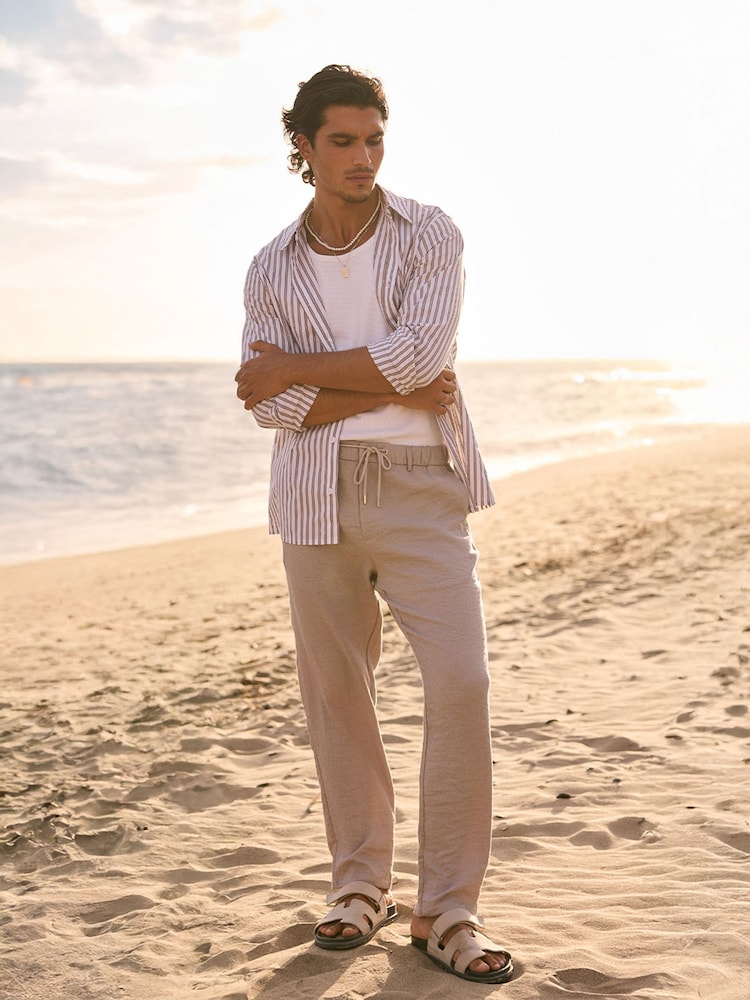 MAUVAIS Natural Fiorano Trousers - Image 3 of 3