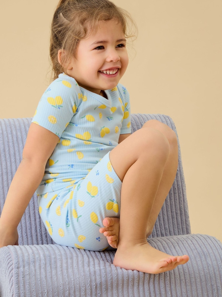 MORI Lemon Lullaby Supersoft Ribbed Summer Pyjamas - 圖片 2/4 MORI Lemon Lullaby Supersoft Ribbed Summer Pyjamas - 圖片 2/4