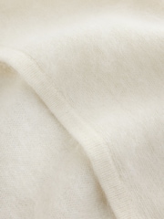 CERENE Hazel Cream Wool Brushed Merino Crew Neck Cardigan - Image 4 of 6