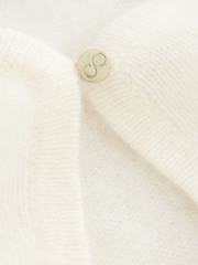 CERENE Hazel Cream Wool Brushed Merino Crew Neck Cardigan - Image 6 of 6