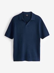 CAPO Cable Twist Open Collar Polo Shirt - Imagem 1 de 1