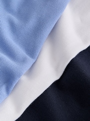 Blue/Navy/ White Griffin - Uzunqol Polo Köynəklər 3 Paket (3-16il) - 7şəkildən 6 şəkil