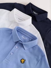 Blue/Navy/ White Griffin - Uzunqol Polo Köynəklər 3 Paket (3-16il) - 7şəkildən 7 şəkil
