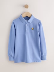 Light Blue Griffin Long Sleeve Polo Shirt (3-16yrs) - Image 1 of 4