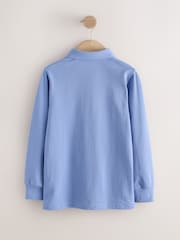 Light Blue Griffin Long Sleeve Polo Shirt (3-16yrs) - Image 2 of 4