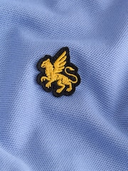 Light Blue Griffin Long Sleeve Polo Shirt (3-16yrs) - Image 3 of 4
