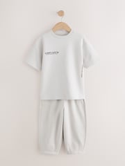 Light Grey Relaxed Fit Heavyweight T-Shirt and Joggers Set (3-16yrs) - Image 1 of 6