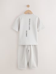 Light Grey Relaxed Fit Heavyweight T-Shirt and Joggers Set (3-16yrs) - Image 2 of 6