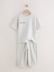 Light Grey Relaxed Fit Heavyweight T-Shirt and Joggers Set (3-16yrs) - Image 3 of 6