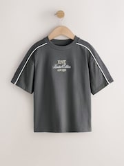 Grey Piping Relaxed Fit Short Sleeve Graphic T-Shirt (3-16yrs) - Image 1 of 4